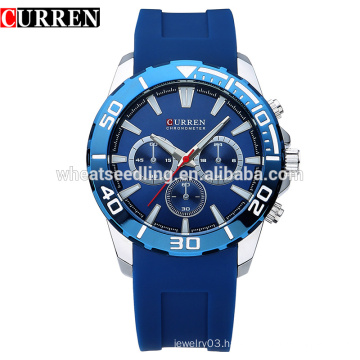 High quality Curren brand silicone business men's watches made in china